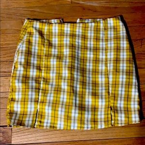 Cute Yellow Plaid Skirt